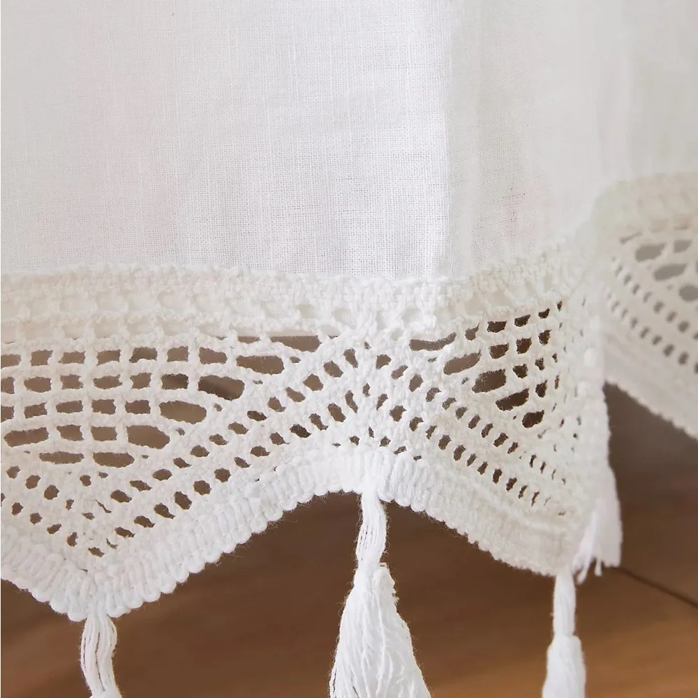 Anthropologie tassel shower curtain